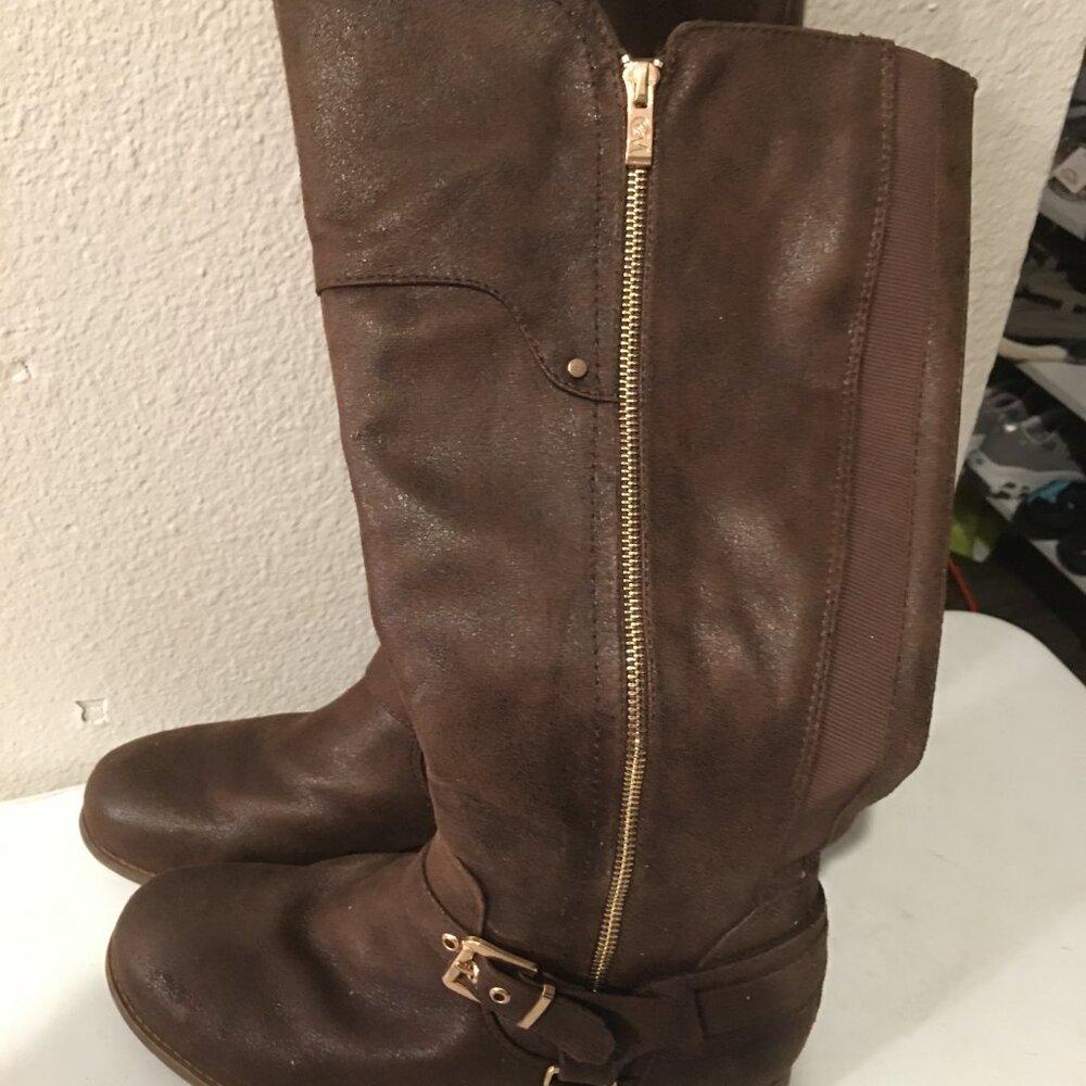 Brown Boots Mid Calf Size 9 Zip Up Boots  - Pre-owned